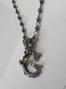 VINTAGE BARBARA BIXBY 18K GOLD & STERLINGSILBER "C" INITIALE 1 3/4" ANHÄNGER - Bild 1 von 24