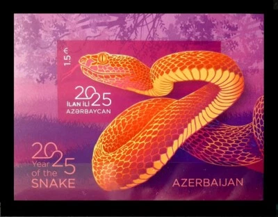 AZERBAIYÁN 2025, Año de la Serpiente 2025, FAUNA, S/Hoja, IMPERF, MNH Foto 1 de 2