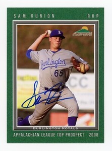 SIGNED BASEBALL CARD AUTO SAM RUNION APPLACHIAN LEAGUE MILB KC ROYALS 2008