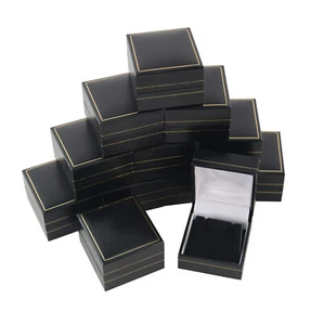 Jewellers Wholesale Black Leatherette Earring Boxes Jewellery Display Gift Box - Picture 1 of 5