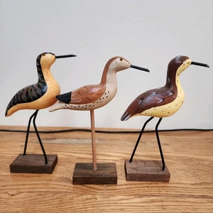 Menge von drei Vintage Holz Meer Küste Vogel Figuren 8" groß, Tradewind Bay - Bild 1 von 5
