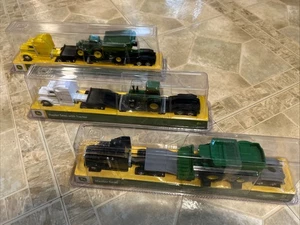 Set of 3  John Deere Semi Haulers-yellow /black/white -1/64 Scale TOMY - Picture 1 of 4