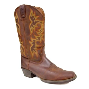 Justin Boots Sorrel Apache Stampede Brown Leather Western Boots Men's Size 9 - Picture 1 of 12