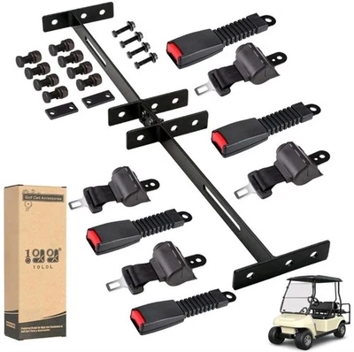 Universal Retractable Golf Cart Seat Belt Kit with Bracket for Yamaha EZGO,Club - Image 1 of 4