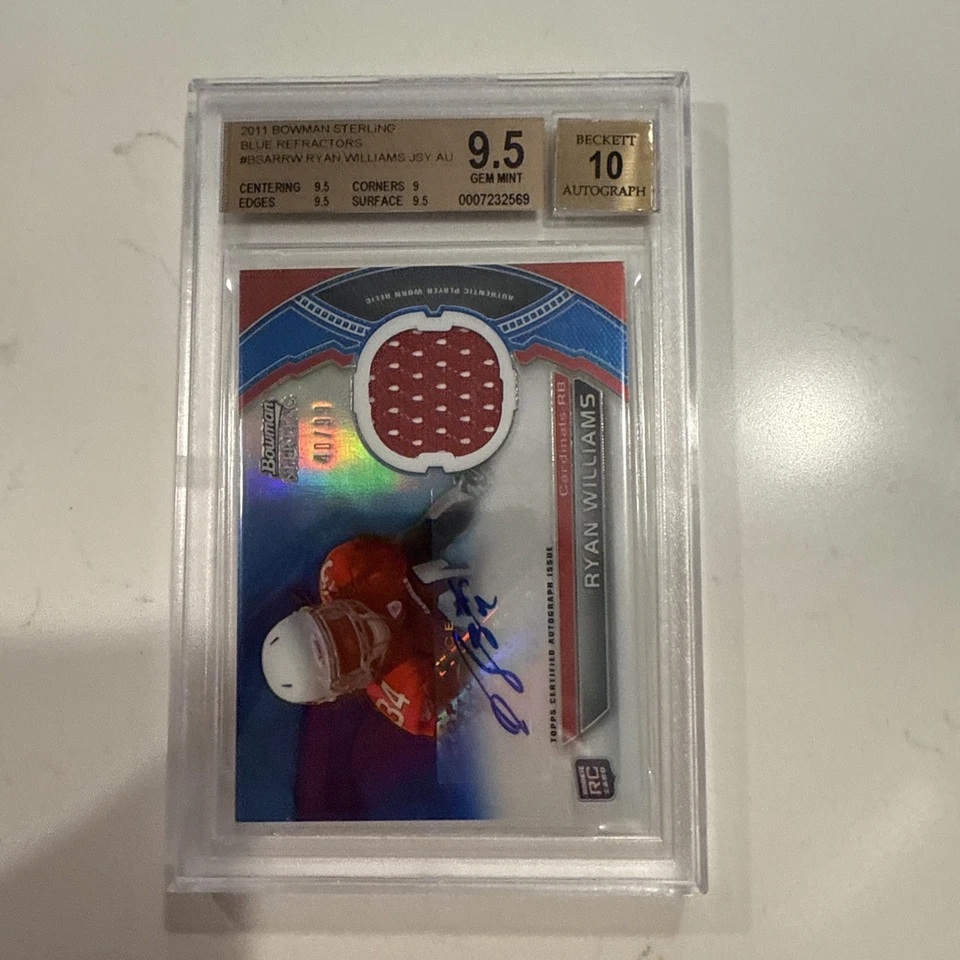 2011 Bowman Sterling Blue Refractor Auto Ryan Williams  BGS 9.5 Gem Mint RC - Image 1 of 1