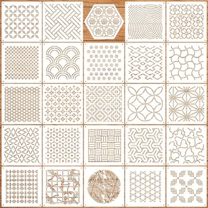 Sashiko Stencil 4,7 pollici modello geometrico Sashiko linea di disegno trapunta... - Foto 1 di 9