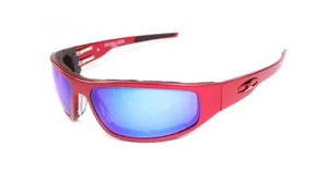 NEW ICICLES Bagger Polarized Mirror Blue Lens Sunglasses with Flat Red Frame - Picture 1 of 2