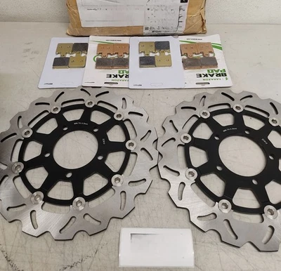 Front Brake Rotors Discs Pads For Kawasaki Z 1000 07 08 ZX-6R Ninja 2007-2012 11 - Image 1 of 4