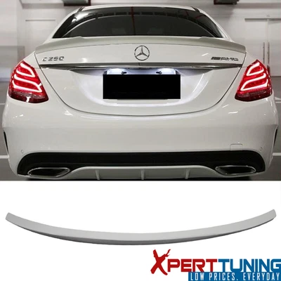 Fits 15-21 Mercedes-Benz C Class W205 Sedan V Shape Trunk Spoiler Wing FRP Foto 1 de 4