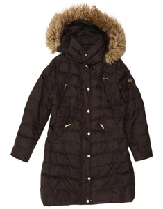 MICHAEL KORS Womens Hooded Padded Coat UK 12 Medium Black Polyester YY20 - Picture 1 of 5