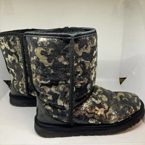 UGG Damen Schneestiefel braun Pailletten 9" Größe 7 #1007964 - Bild 1 von 12