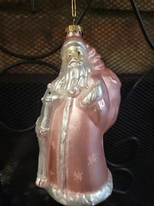Adorno grande vintage de Navidad de Papá Noel colgante de vidrio soplado  - Imagen 1 de 5