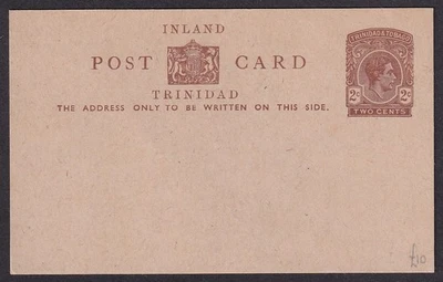 Tarjeta postal Trinidad y Tobago KGVI 2d marrón como nueva. HG #6 Foto 1 de 2