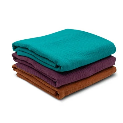 3x Double Gauze Musselin Set je 0,5m x 1,35m Stoff 100% Baumwollstoff Set33 - Bild 1 von 4