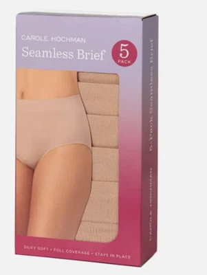 Calzoncillo sin costuras para mujer Carole Hochman, talla pequeña, paquete de 5 (bronceado) Foto 1 de 3