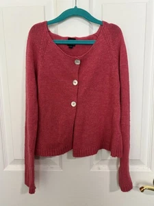 Mini Boden Girl’s Cashmere Angora Blend Red Cardigan Size 9-10Y Mother of Pearl - Picture 1 of 6