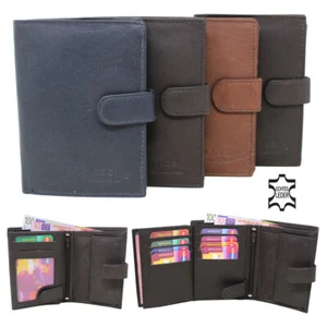 Leder Geldbörse Geldbeutel Portemonnaie Scheintasche Brieftasche Riegel Herren - Bild 1 von 9