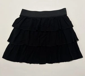 BCX GIRL Size M (10/12) Black Ruffled Layered Skirt Knit Comfy Stretch Girls - Picture 1 of 3