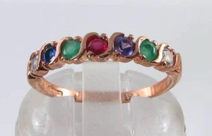 9K 9CT ROSE GOLD DEAREST ART DECO INS ETERNITY BAND RING FREE RESIZE - Picture 1 of 6