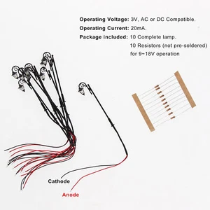 10pcs Model Railway HO Scale 1:87 Lamp Street Lights LEDs 6.7cm LYM37 - Picture 1 of 5