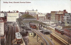 Boston, MASSACHUSETTS - Dudley Street Elevated Terminal - trains, trollies, RR - Picture 1 of 2
