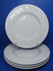 Crate And Barrel Staccato Set Of 4 White Beaded Rim 9 3/8" Salad Plates VGC