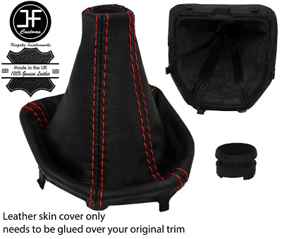 BOTA DE CAMBIO MANUAL DE CUERO PUNTADA ROJA + MARCO DE PLÁSTICO PARA ALFA ROMEO GIULIA 15-20 Foto 1 de 3