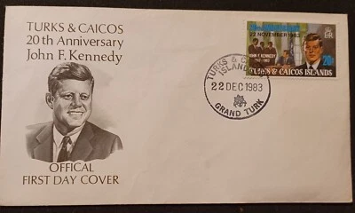 1983 Turks and Caicos John F. Kennedy 20th Anniversary Commemorative Coin - Image 1 of 4