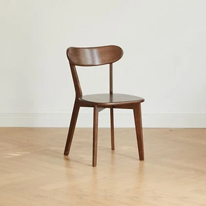 2 Set Solid Oak Wood Dining Chairs Kitchen Dining Room Side Chairs Walnut Color - Picture 1 of 10