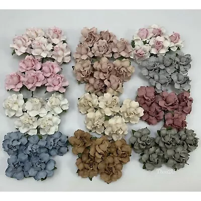 60 Mixed 1-1/2" of 12 Colors Paper Flower DIY Wedding Scrapbook (TH/R21-Set-D1) - Image 1 of 4