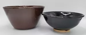 Ben Owen iii Seagrove NC North Carolina Pottery Bowls 1991 1990 Black Brown - Picture 1 of 12