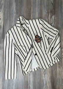 Vintage Ralph Lauren LRL Nautical Striped Cotton Linen Blazer Jacket w/ Patch S - Picture 1 of 18