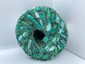 Berlini East Track II #131 Green Tourmaline w Gold Accent Ladder Ribbon Yarn 50g - Picture 1 of 4
