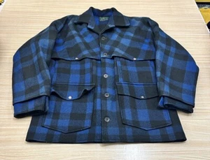 VTG Black Bear 1950's Plaid Wool Double Mackinaw Seattle Outdoor Jacket Mens - Picture 1 of 18