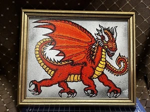 “Smoke & Flame” Original Framed Dragon Painting By Terry Rosler 8x10 Canvas. - Picture 1 of 7
