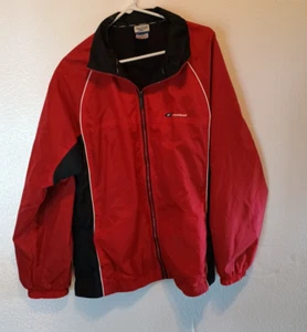 REEBOK Men's Red/Black Vintage Stand Collar Zip-Up Windbreaker Jacket Size Med - Picture 1 of 8