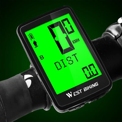 WEST BIKING Waterproof USB Rechargeable Wireless Bicycle Computer Speedometer - Image 1 of 4