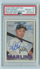 2016 TOPPS HERITAGE BLUE AUTOGRAPH CARD ICHIRO SUZUKI GEM MT 10 AUTO 10 MARLINS