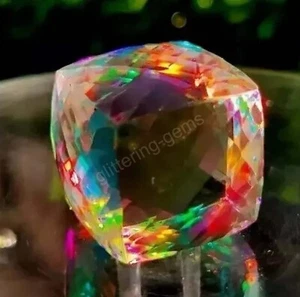 Certified 200CT Natural Huge Mystic Topaz Rainbow Color Cube Cut Loose Gems 5MSC - Picture 1 of 4
