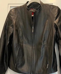CHAQUETA COLE HAAN MUJER RACER MOTO PIEL DE CORDERO talla M - Imagen 1 de 12