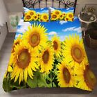 Sunflowers Under Great Field 3D Quilt Duvet Doona Cover Set Pillow Case Print