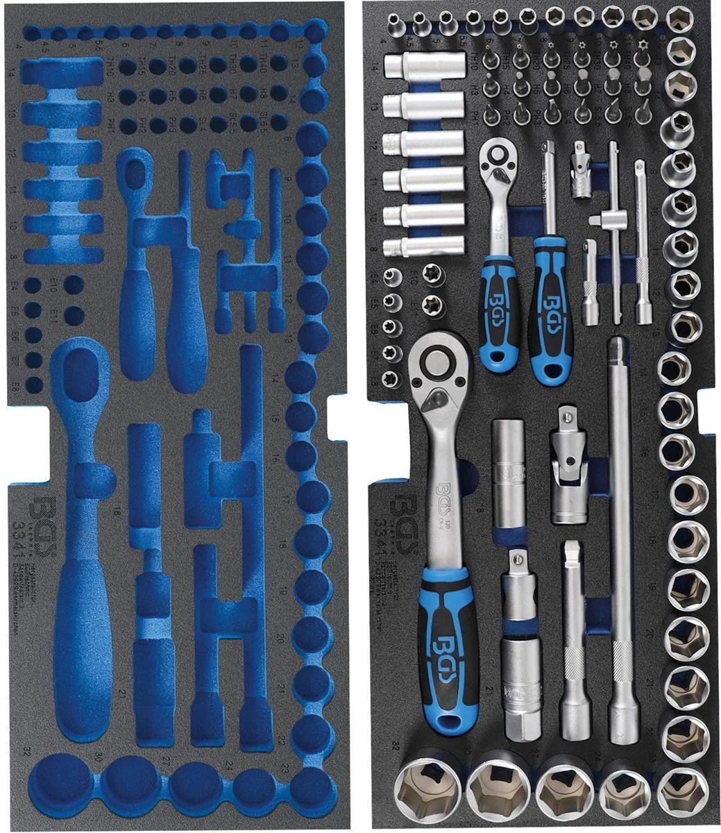 Metrische & Imperiale Steckschlüssel-Einsatzhalter – Organizer Für Flache & Tiefe Nüsse 1/4", 3/8", 1/2"