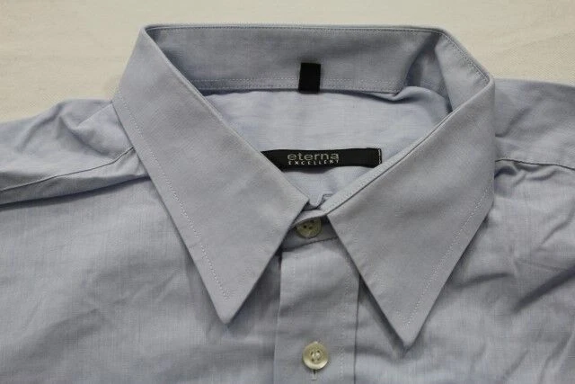 Eterna Excellent Camicia Con Polsini Combinati 44 Azzurro Lucido Uni #E8501 - Immagine 1 di 1