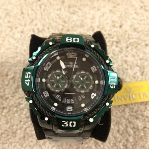 Invicta Bolt Herren 52mm Schwarz/Grün Ton Uhr Quarz Chronograph Neu - Bild 1 von 7