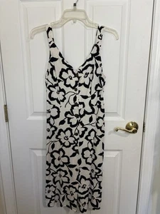 Monteau Los Angeles Linen Blend Floral Sleeveless Button A-Line Midi Dress Med - Picture 1 of 7
