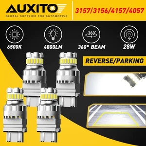 4pcs 3157 3156 LED Tail Brake Reverse Backup Signal Light Bulbs AUXITO White EON - Picture 1 of 12