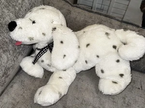 Gund Floppy Dalmatiner Welpe Hund Plüsch Vintage Stofftier 19 Zoll schwarz karierte Schleife - Bild 1 von 8