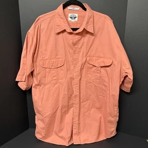 Dockers Short Sleeve Button Up Shirt - Men’s Size XLT Orange/Peach Color - Picture 1 of 9