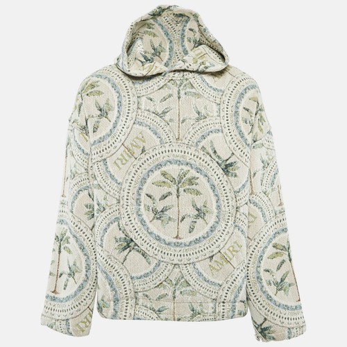 Felpa con cappuccio jacquard Amiri verde palma S