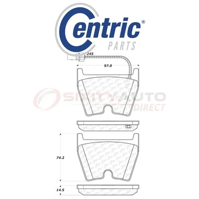 Centric Posi Quiet Metallic Brake Pads w Shims for 2016-2017 Audi R8 4.2L hr Foto 1 de 4